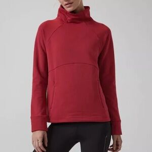ATHLETA Polartec Funnel Neck XS Sweatshirt Decadent Red
